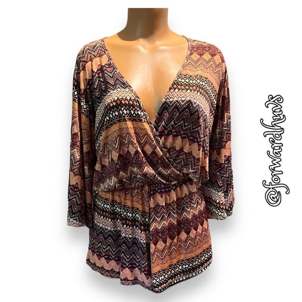 Elan V Neck Aztec Style Cover Up Romper - No Size Tag - Med / Large